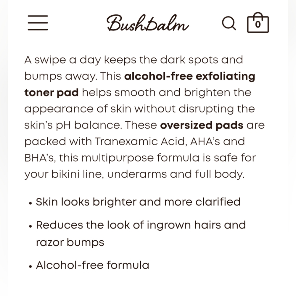 BUSHBALM Radiant Reset Exfoliating Toner Pads - Picture 3 of 5